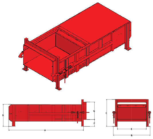 Ace Equipment Company Small Stationary Compactor line drawing